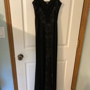 Long form fitting black dress